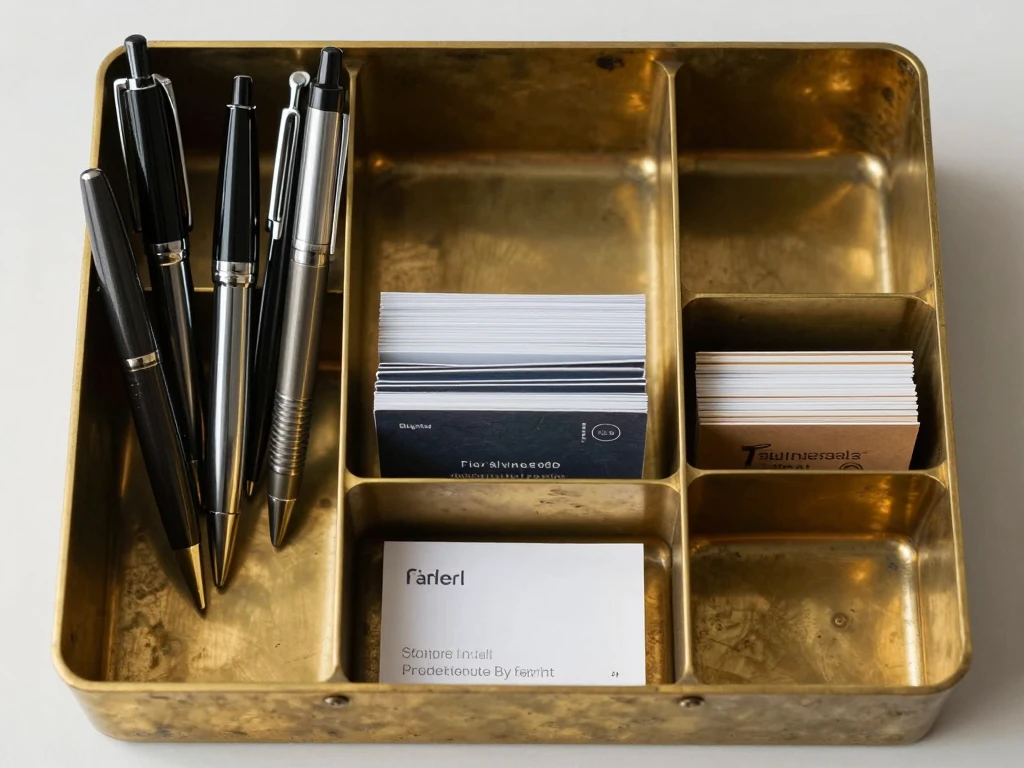 Lokeropakek Service Brass Desk Organizer